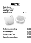 Babyphone Interphone b&eacute;b&eacute; Sorveglia&minus;beb&egrave; Baby monitor BCC41