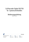 Call Recorder Digital SD2750 für Systemschnittstellen