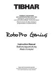 Mode d'emploi Robo Pro GENIUS