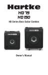 Owner's Manual HD Series Bass Guitar Combos