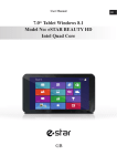 7.0&ldquo; Tablet Windows 8.1 Model No: eSTAR BEAUTY HD Intel Quad