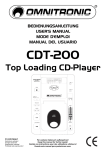 CDT-200 Top Loading CD-Player