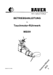 BETRIEBSANLEITUNG Tauchmotor-R&uuml;hrwerk MSXH