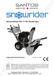 Schneefräse SG 11 RY Snowrider Originalbetriebsanleitung