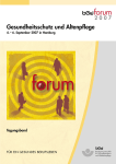 Tagungsband bgwforum 2007 Gesundheitsschutz und Altenpflege