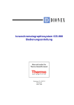 Ionenchromatographiesystem ICS-900 Bedienungsanleitung