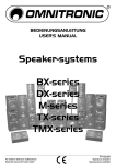 Speaker-systems BX-series DX-series M-series TX-series TMX