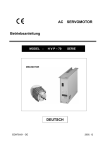 AC SERVOMOTOR Betriebsanleitung DEUTSCH