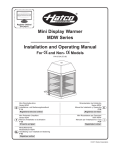 Mini Display Warmer MDW Series Installation and Operating Manual