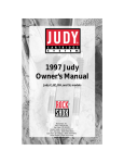 1997 Judy Owner's Manual