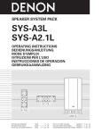 speaker system pack sys-a3l sys-a2.1l operating instructions