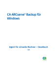 CA ARCserve Backup für Windows - Agent für virtuelle Rechner