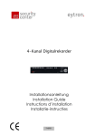4-Kanal Digitalrekorder Installationsanleitung Installation