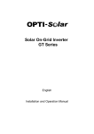 Solar On-Grid Inverter GT Series - OPTI