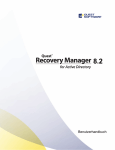 Recovery Manager for Active Directory - Benutzerhandbuch