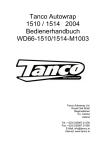 Tanco Autowrap 1510 / 1514 2004 Bedienerhandbuch WD66
