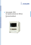 Autosampler 3950 f&uuml;r Injektionsdr&uuml;cke bis 700 bar