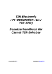 (IRU TIR-EPD) Benutzerhandbuch f&uuml;r Carnet TIR