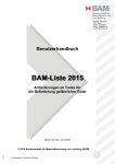 Benutzerhandbuch - BAM-Liste 2015 - Anforderungen an