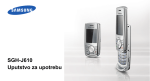 Samsung SGH-J610 Korisničko uputstvo