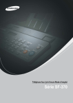 Samsung 3 cpm Fax laser mono SF-370 Manuel de l'utilisateur