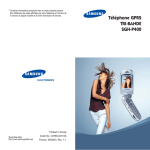 Samsung SGH-P400 Manuel de l'utilisateur