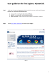 User guide for the first login to Alpha Click