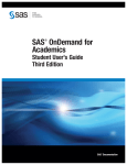 SAS OnDemand for Academics: Student User's Guide, Third Edition