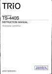 Kenwood - TS-440S User manual