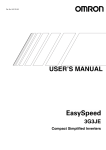 EasySpeed 3G3JE Compact Simplified Inverters User's Manual