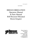 BRIGGS IRRIGATION Operators Manual & Parts Manual R40