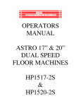 OPERATORS MANUAL ASTRO 17” & 20” DUAL