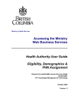 Health Authority User Guide - Province of British Columbia