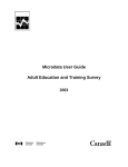 Microdata User Guide Adult Education and Training Survey