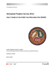 Aboriginal Peoples Survey 2012: User's Guide to the Public Use