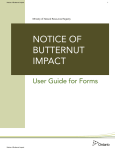 Notice of Butternut Impact User Guide for Forms