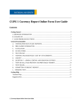 CUPE 1 Currency Report Online Form User Guide