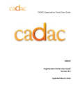 CADAC Organization Portal User Guide CADAC Organization Portal