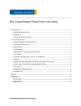 RFA Annual Report Online Form User Guide