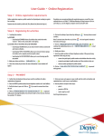 User Guide &bull; Online Registration
