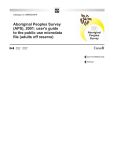 Aboriginal Peoples Survey (APS), 2001: user's guide to the public
