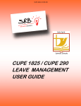 CUPE 1825 / CUPE 290 LEAVE MANAGEMENT USER GUIDE