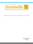 ProQuest - ProQuest Administrator Module User Guide |