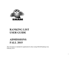 RANKING LIST USER GUIDE ADMISSIONS FALL 2015
