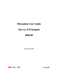 Microdata User Guide Survey of Principals 2004/05