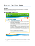 Products Portal User Guide