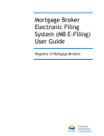 Mortgage Broker Electronic Filing System (MB E
