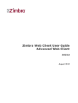 Zimbra Web Client User Guide Advanced Web Client