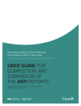 USER GUIDE FOR COMPLETION AND SUBMISSION OF THE AEFI
