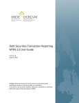Debt Securities Transaction Reporting - MTRS 2.0 User Guide
